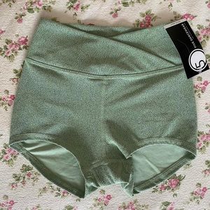 Five Dancewear Petite Adult Green Airbrush Shorts